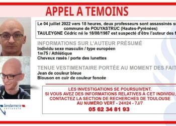 Double meurtre de Pouyastruc, la gendarmerie relance son avis de recherche