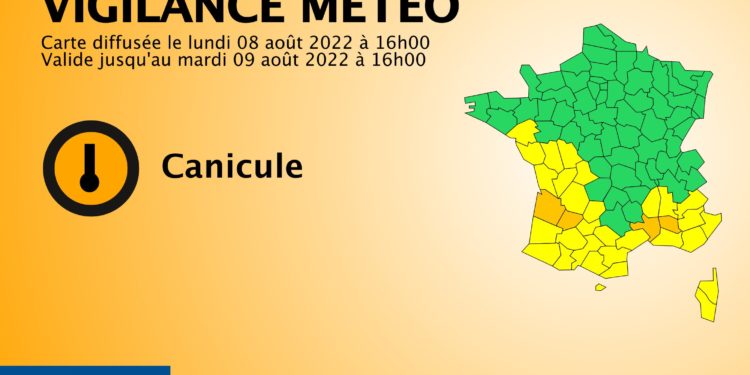Canicule - 4 départements en alerte vigilance orange, les Hautes Pyrénées en alerte jaune