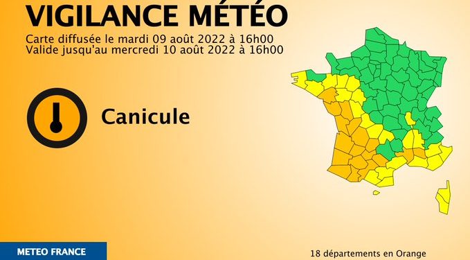 Canicule - Météo France place Tarbes et les Hautes Pyrénées en alerte vigilance orange
