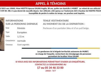 Une femme de 86 ans disparue entre Toulouse et Tarbes, les gendarmes lancent un avis de recherche