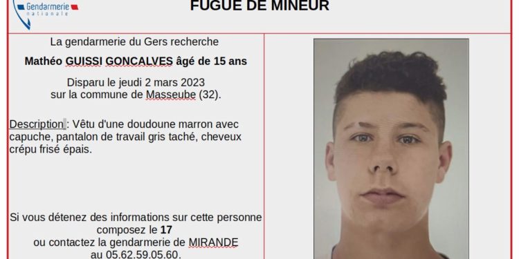 Avis de recherche à Tarbes après la disparition d'un ado de 15 ans