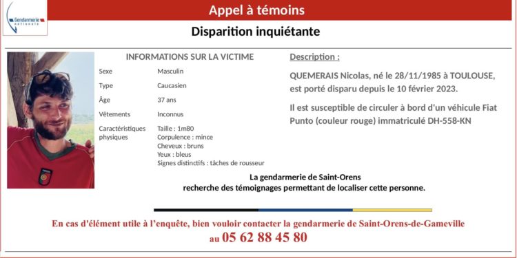 Une nouvelle disparition jugée inquiétante à Toulouse
