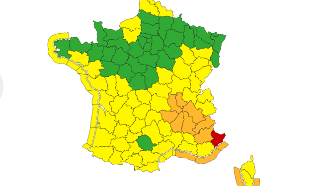 Pluies Inondations - Météo France place un département en alerte vigilance rouge