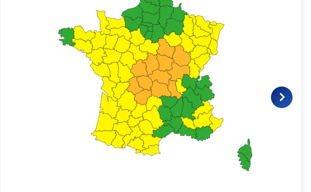 Orages Violents pluies diluviennes, 12 départements en alerte vigilance orange