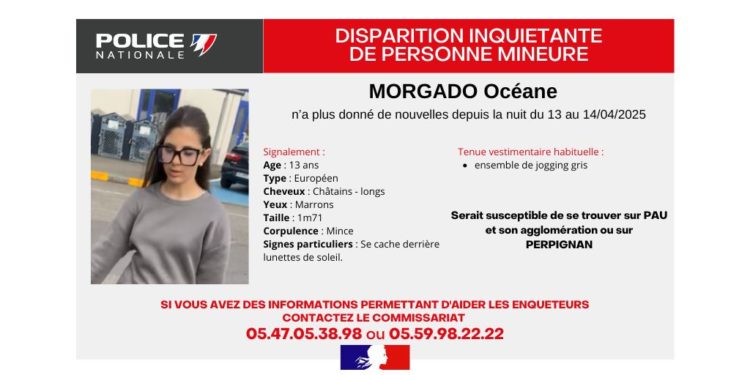 64 - nouvelle disparition inquiétante d'une ado cette fois ci à Pau