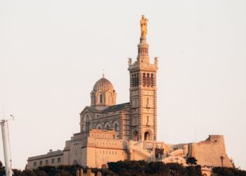 a large building on top of a hill